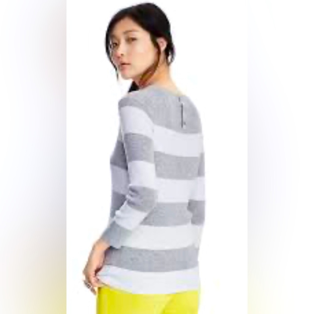 Banana Republic Rugby stripe crew neck Pima cotton/Cashmere Sweater SP - Picture 2 of 11
